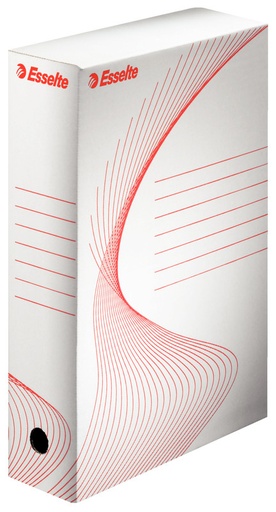 [ESS-128001] Archiefdoos Esselte Boxy karton 250x352mm rug 80mm wit/rood