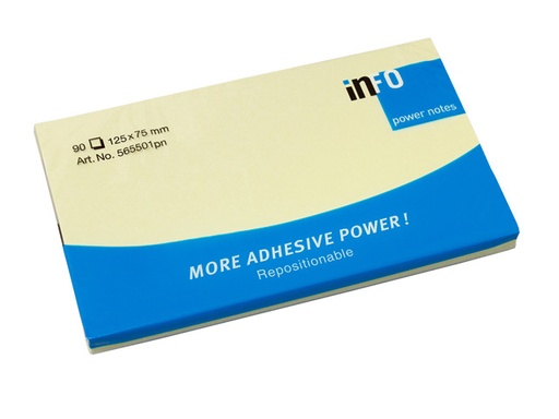 [IN1-5655-01] Memoblok Info Notes 125x75mm geel 100vel