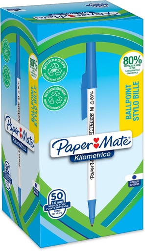 [TIM-K187702] Balpen Paper Mate Kilometrico medium blauw (50)