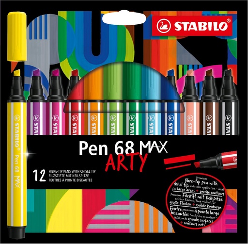 [TIM-7681221] Viltstift Stabilo Pen 68 MAX ARTY assorti (12)