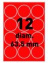 [ETI-32700501] Etiketten Etipage 12 etik/blad Ø63,5mm fluo rood (100)