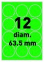 [ETI-32700502] Etiketten Etipage 12 etik/blad Ø63,5mm fluo groen (100)