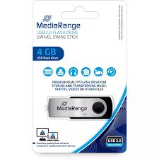 [ITA-MR907] USB-stick Mediarange 2.0 4GB zwart/zilver