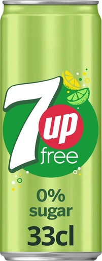 [TIM-53873] Frisdrank 7up Free sleek blik van 33cl (24)