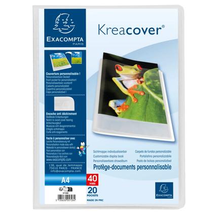 [EXA-5728E] Personaliseerbaar showalbum Exacompta PP A4 20 tassen vaste rug transparant