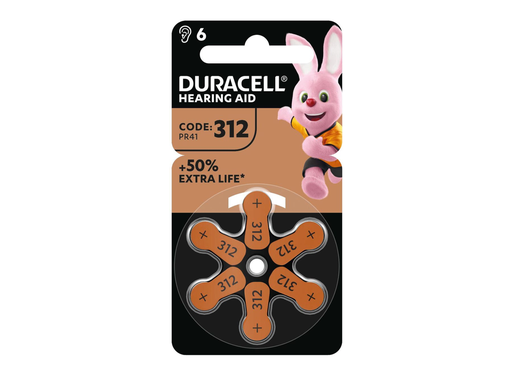 [TIM-4167346] Hoortoestelbatterijen Duracell DA312 (6)