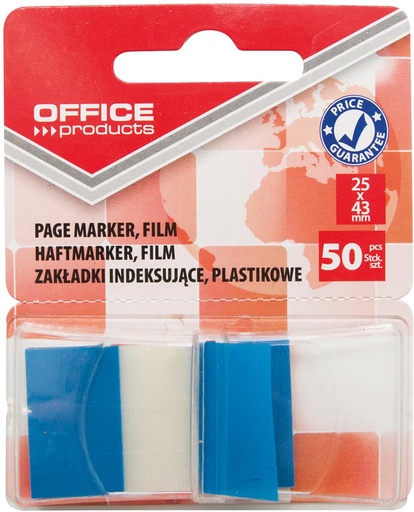 [TIM-2312101] Index Office Products 25x43mm blister van 50 tabs blauw