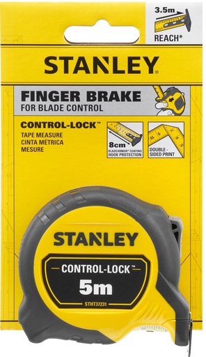 [TIM-T372310] Rolmeter Stanley Control-Lock 5mx25mm zwart/geel