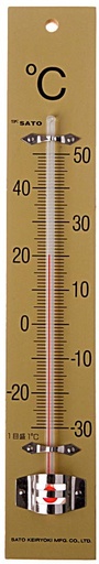 [TIM-B70041] Thermometer Bouhon hout 25x4cm