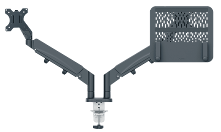 [ESS-65380089] Dubbele monitorarm & laptoparm Leitz Ergo donkergrijs
