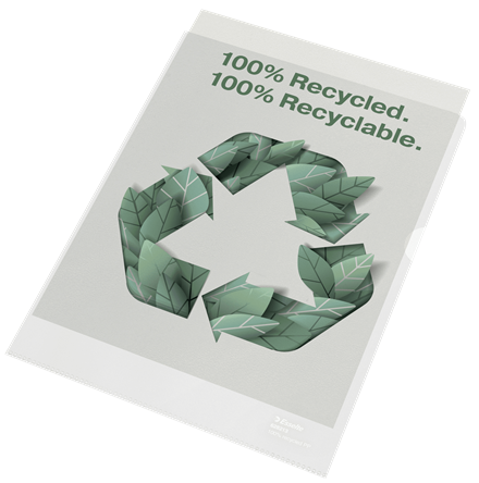 [ESS-628213] Zichtmap Esselte Recycled PP A4 100micron gekorreld transparant (20)