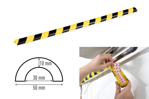 [DUR-1115130] Buisbeschermingsprofiel Durable P30 zelfklevend geel/zwart