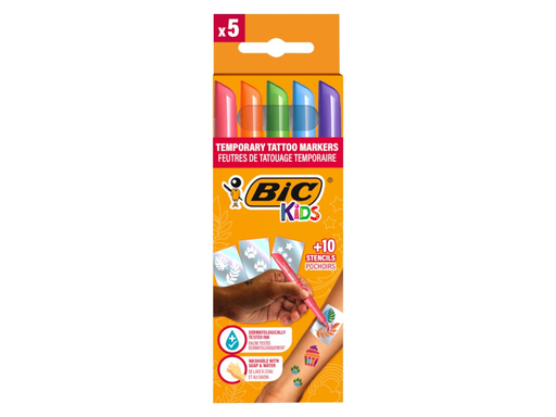 [TIM-516874] Stift Bic Kids tattoo marker en stencil set assorti (5)