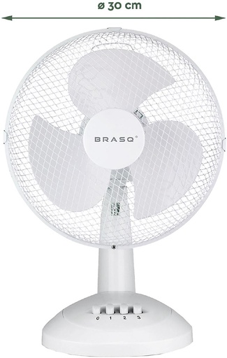[TIM-8582604] Tafelventilator Brasq F400 Ø30cm wit