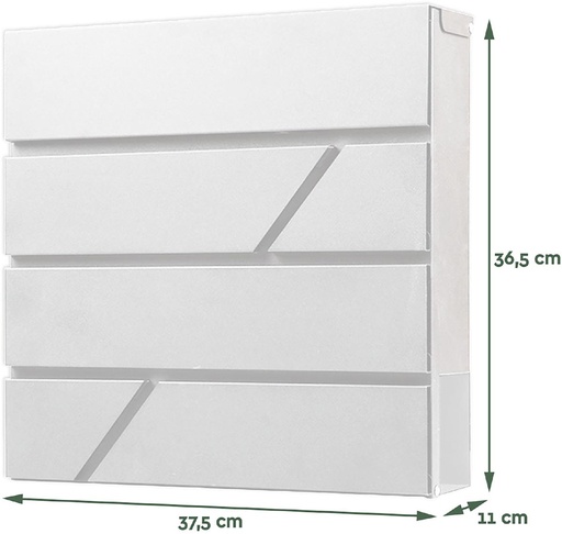[TIM-8602614] Brievenbus Brasq Deluxe PB200 37,5x36,5x11cm wit