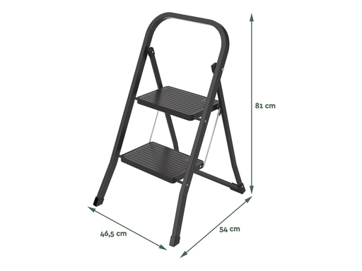 [TIM-8632601] Trapladder Brasq SL200 metaal 2 treden zwart