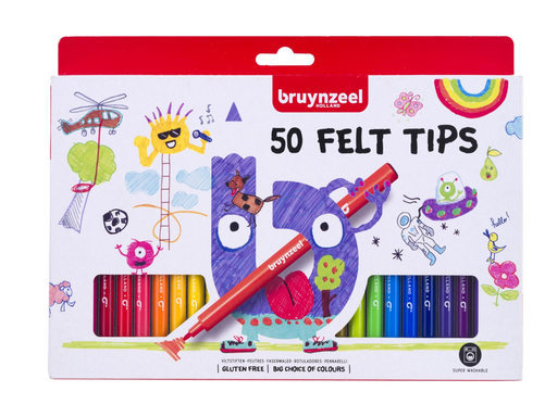 [TIM-6012125] Viltstift Bruynzeel uitwasbaar assorti (50)