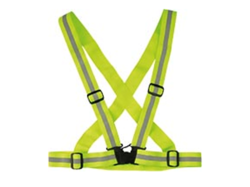 [TIM-W110355] Gordel met reflecterende stroken Wowow verstelbaar op 4 punten fluo geel