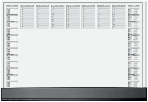 [SIG-HO365] Bureauonderlegger Sigel 59x41cm met papierblok + kalender zwart met kunststof beschermrand