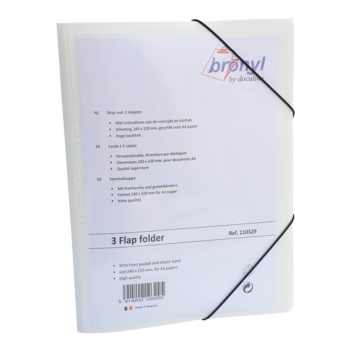 Elastomap Bronyl A4 pano PP5 3 kleppen wit