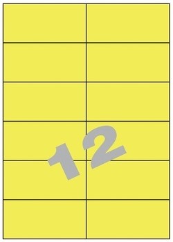 [ETI-ETIK25] Etiketten 12 etik/blad 105x49,5mm geel (200)