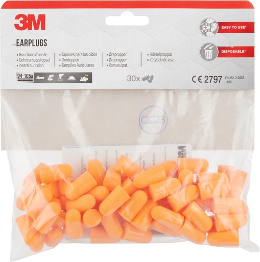 [TIM-1100C30] Oordoppen 3M 1100 geluidsdemping 37dB (30)