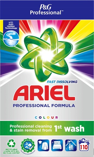 [TIM-6391337] Waspoeder Ariel voor gekleurde was 110 wasbeurten doos 6,6kg