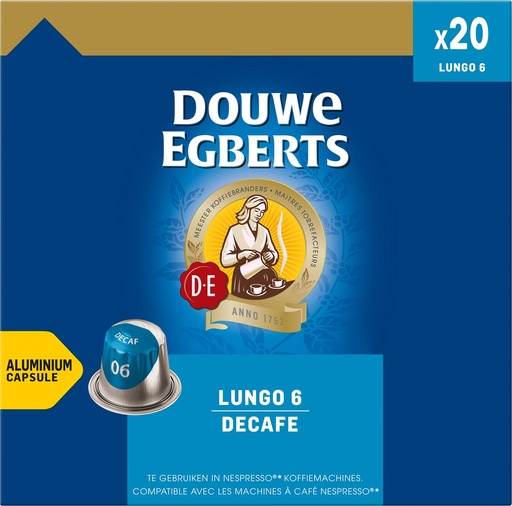 [TIM-4057027] Koffiecapsules Douwe Egberts Lungo Decaf (20)
