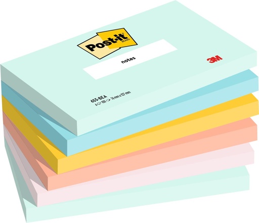 [TIM-6556BEA] Memoblok Post-It Notes Beachside 76x127mm 100vel assorti (6)
