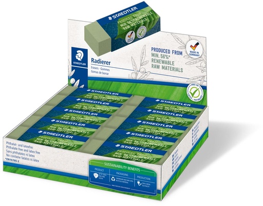 [TIM-526805] Gum Staedtler Eco 65x23x13mm olijfgroen