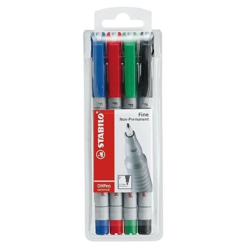 [KAN- 842/6] Fineliner Stabilo OHPen 0,7 permanent assorti (6) 