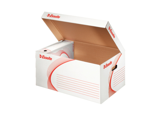 [ESS-128900] Archiefcontainer Esselte Standaard karton 365x255x550mm wit/rood (1289000)