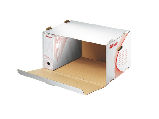 [ESS-128910] Archiefcontainer Esselte Standaard karton 360x258x540mm wit/rood