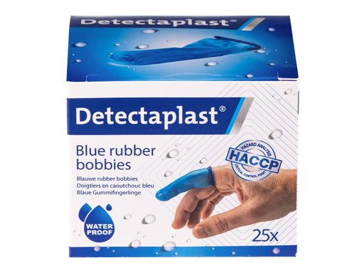 [TIM-20040] Vingerbobs Detectaplast rubber latexvrij blauw (25)
