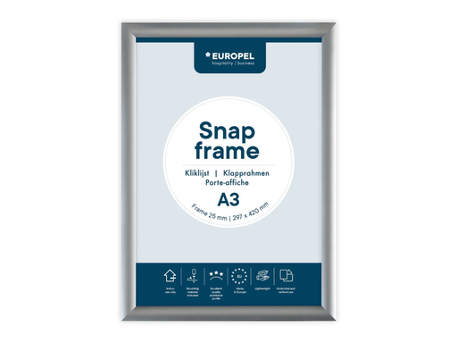 [TIM-355003P] Kliklijst Europel A3 rand 25mm zilver