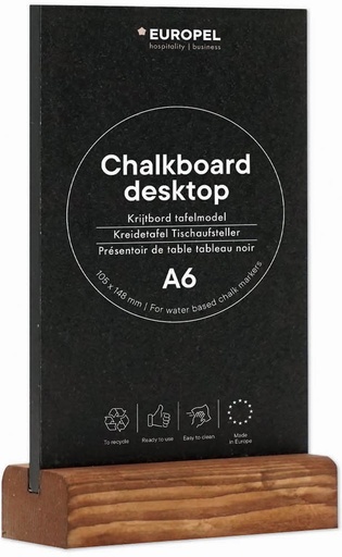 [TIM-356274] Krijtbord Europel A6 houten voet