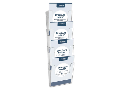 [TIM-350103] Folderhouder wand Europel A4 staand 4-vaks transparant