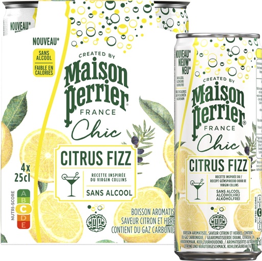 [TIM-552110] Mocktail Maison Perrier Citrus Fizz citroen- en kruidensmaak blik 25cl (4)