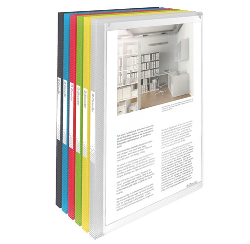 [OUT-624013bl] Personaliseerbaar showalbum Esselte Vivida PP A4 40 tassen blauw