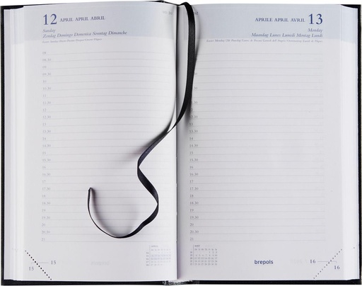 [AGE-1256066] Agenda Brepols Brefix Lima 113x182mm zestalig blauw 2026 1 dag/pagina