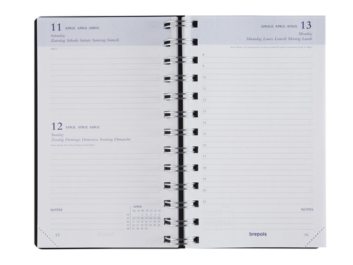[AGE-AG49164] Agenda Brepols Breform Polyprop 100x165mm zestalig blauw 2027 1 dag/pagina