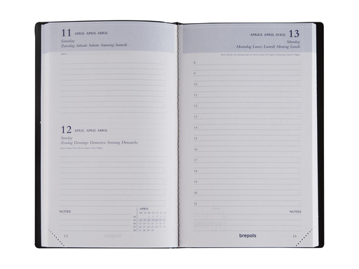 [AGE-AG21266] Agenda Brepols Breform Seta 100x165mm zestalig blauw 2027 1 dag/pagina