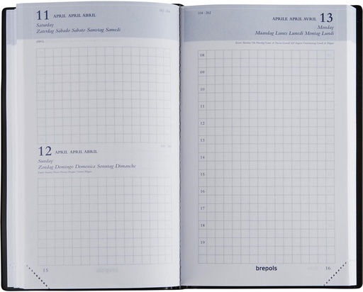 [AGE-2110066] Agenda Brepols Building Seta 100x165mm zestalig blauw 2026 1 dag/pagina