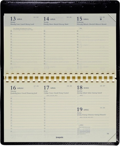 [AGE-738059B] Zakagenda Brepols Omniplan Genova 89x160mm zestalig blauw 2026 1 week/2 pagina's