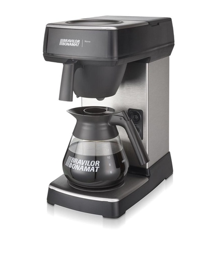 [TIM-8010080] Filterkoffieapparaat Bravilor Bonamat Novo met glazen koffiekan zilver