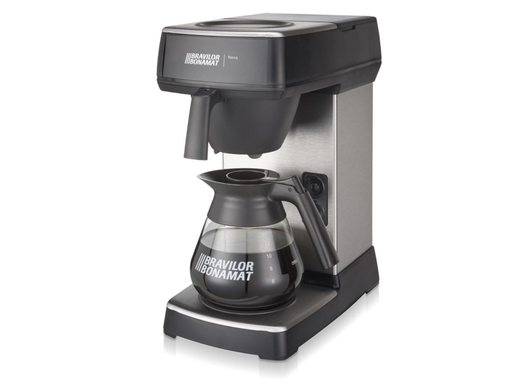 [TIM-8010080] Filterkoffieapparaat Bravilor Bonamat Novo met glazen koffiekan zilver