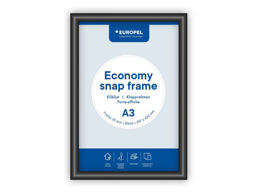 [TIM-355094] Kliklijst Europel Economy A3 rand 25mm zwart