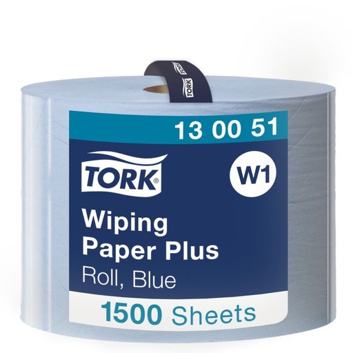 [OND-130051] Poetsdoek Tork Wiping Plus W1 2-laags 1500vel blauw
