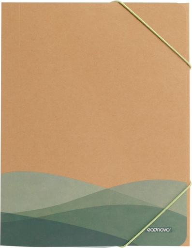 [TIM-202020E] Elastomap Econovo gerecycleerd karton A4 met 3 kleppen bruin
