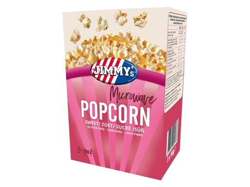 [TIM-37078] Popcorn Jimmy's Popcorn Microwave zoet doos van 3x90g